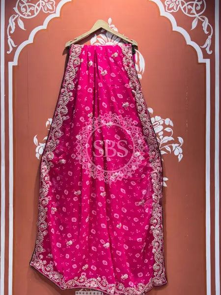 GEORGETTE PITTAN WORK SAREE