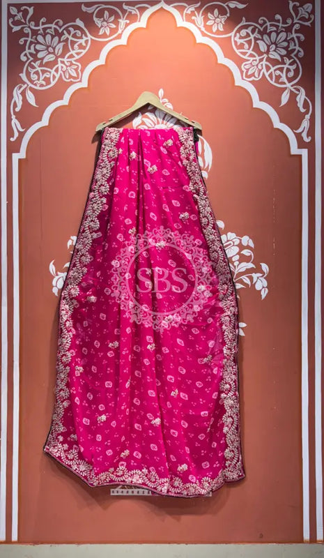 GEORGETTE PITTAN WORK SAREE