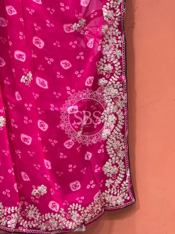 GEORGETTE PITTAN WORK SAREE