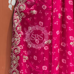 GEORGETTE PITTAN WORK SAREE