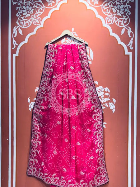 GEORGETTE PITTAN WORK SAREE