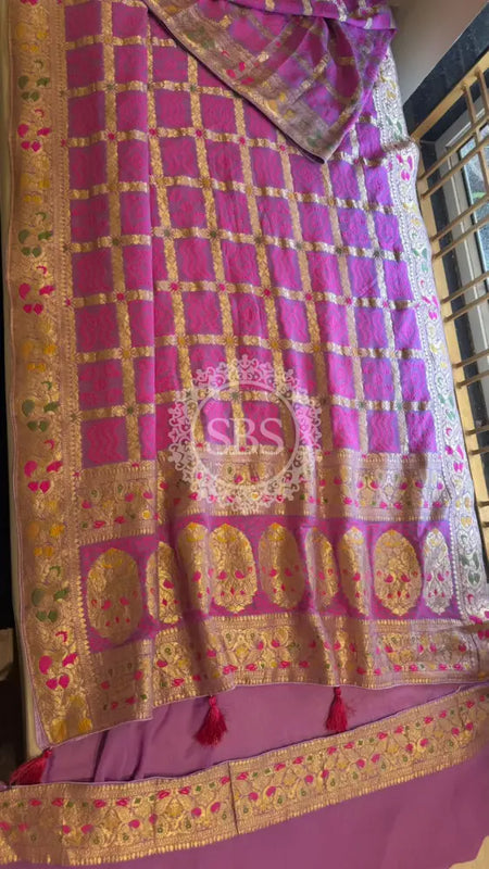 GHATCHOLA KHADDI GEORGETTE ZARI WEAVING SAREE
