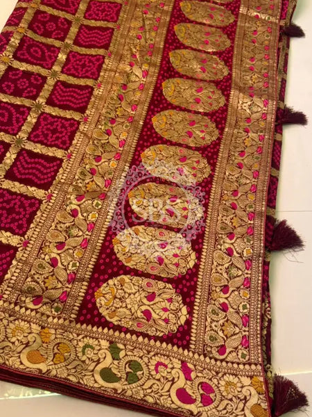 GHATCHOLA KHADDI GEORGETTE ZARI WEAVING SAREE