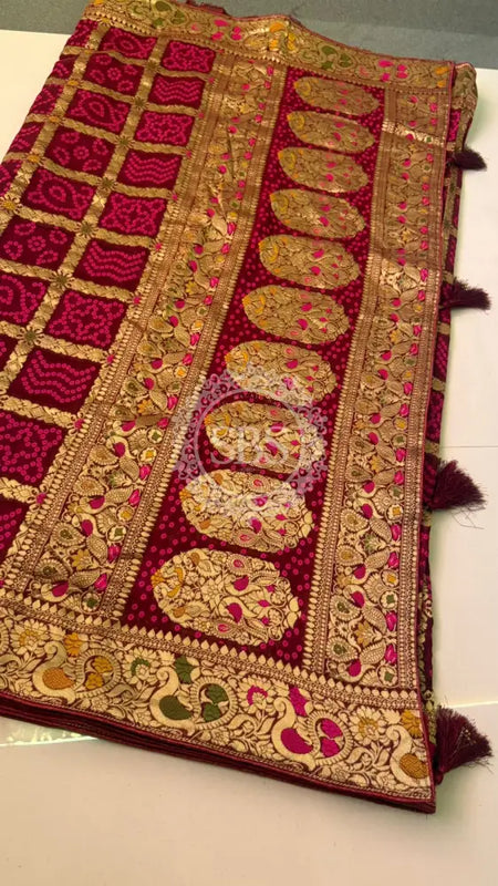 GHATCHOLA KHADDI GEORGETTE ZARI WEAVING SAREE