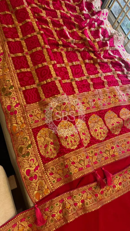 GHATCHOLA KHADDI GEORGETTE ZARI WEAVING SAREE