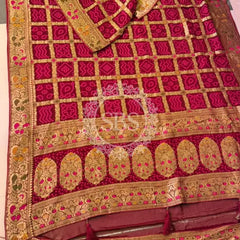 GHATCHOLA KHADDI GEORGETTE ZARI WEAVING SAREE