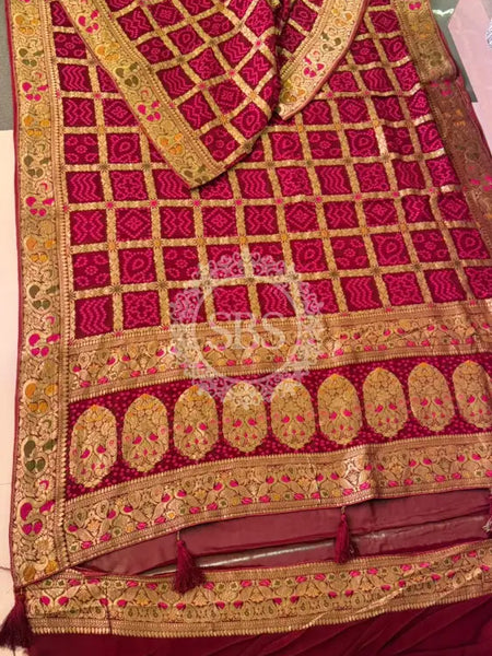 GHATCHOLA KHADDI GEORGETTE ZARI WEAVING SAREE