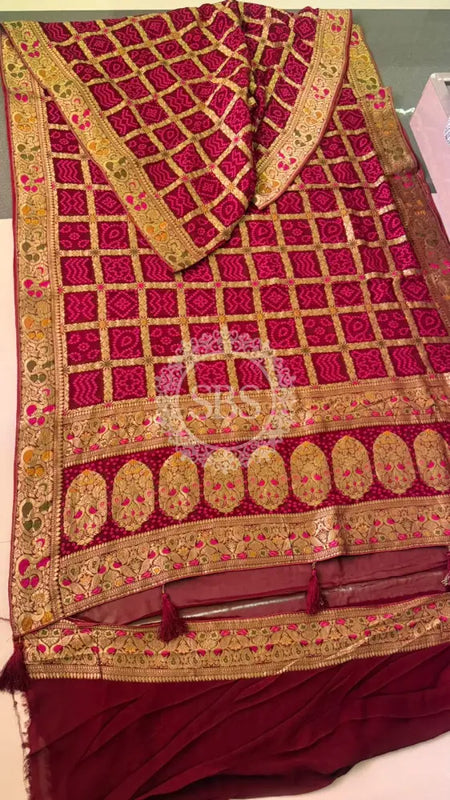 GHATCHOLA KHADDI GEORGETTE ZARI WEAVING SAREE