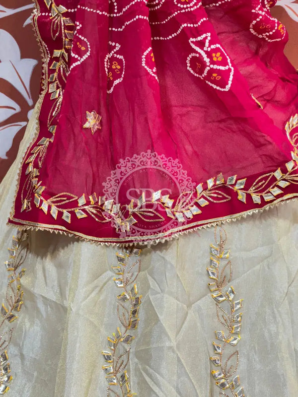 GOTA PATTI COSMOS TISSUE KACHI PATTI LEHENGA