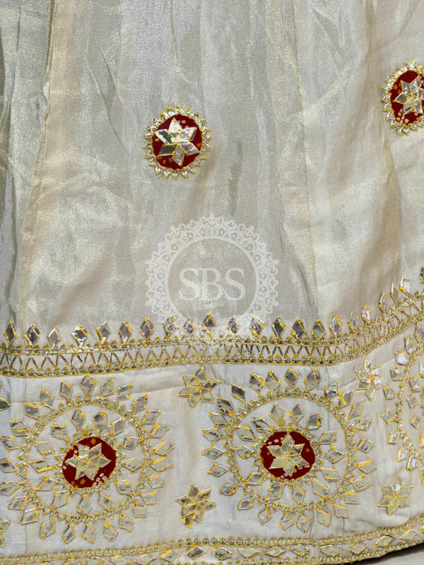 GOTA PATTI COSMOS TISSUE KACHI PATTI LEHENGA