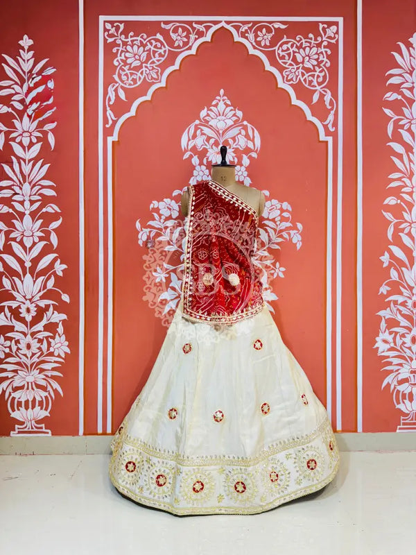 GOTA PATTI COSMOS TISSUE KACHI PATTI LEHENGA