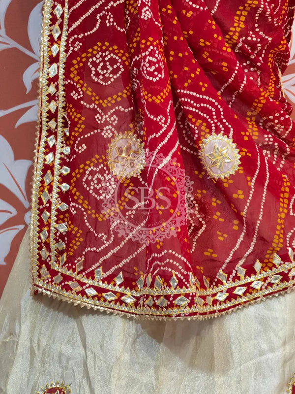 GOTA PATTI COSMOS TISSUE KACHI PATTI LEHENGA