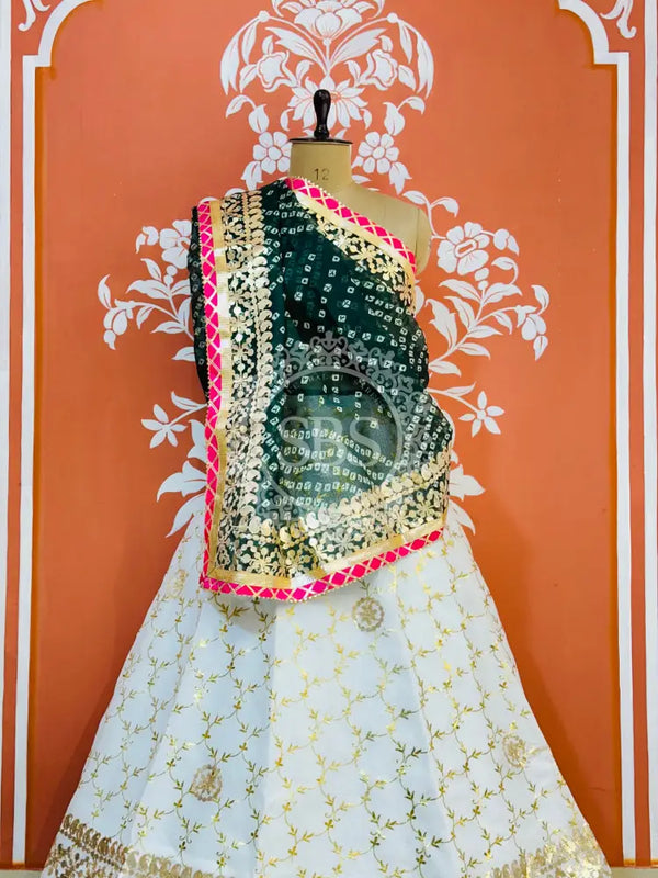 GOTA PATTI KOTA DORIYA LEHENGA Green / Free Size