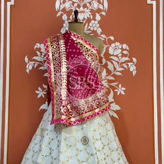 GOTA PATTI KOTA DORIYA LEHENGA Pink / Free Size