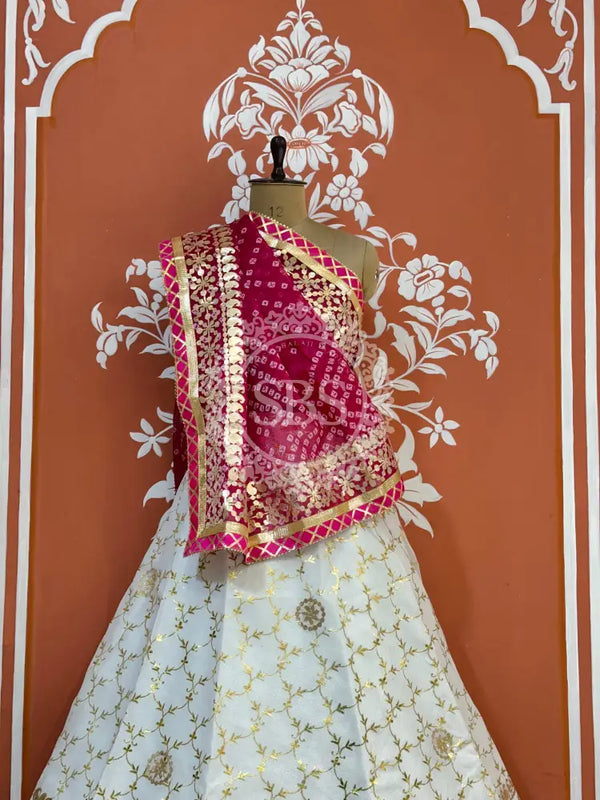 GOTA PATTI KOTA DORIYA LEHENGA Pink / Free Size