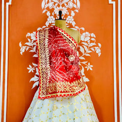 GOTA PATTI KOTA DORIYA LEHENGA Red / Free Size