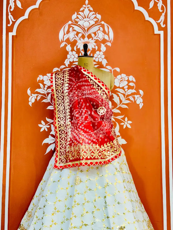 GOTA PATTI KOTA DORIYA LEHENGA Red / Free Size