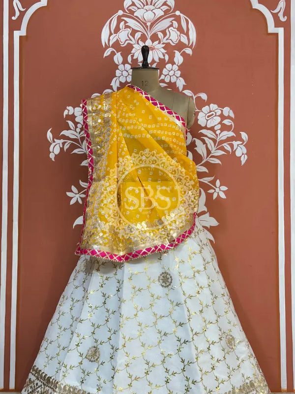 GOTA PATTI KOTA DORIYA LEHENGA Yellow / Free Size