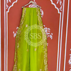 GOTA PATTI ROYAL GEORGETTE SAREE Light Green / Free Size
