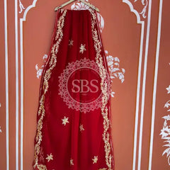 GOTA PATTI ROYAL GEORGETTE SAREE Maroon / Free Size