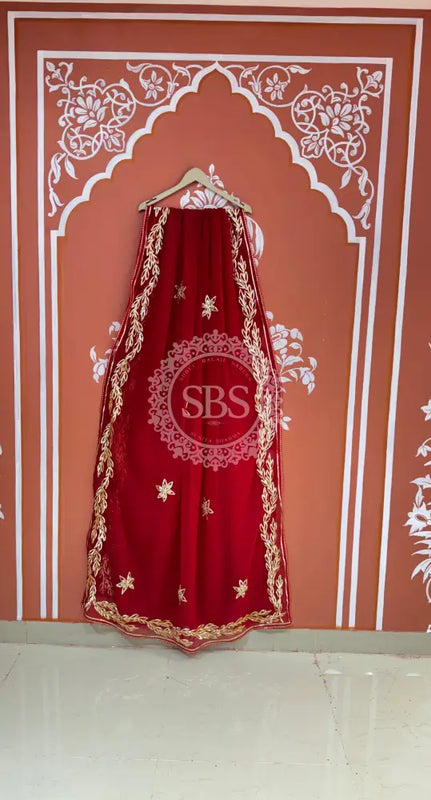 GOTA PATTI ROYAL GEORGETTE SAREE Maroon / Free Size