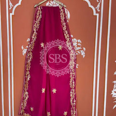 GOTA PATTI ROYAL GEORGETTE SAREE Pink / Free Size