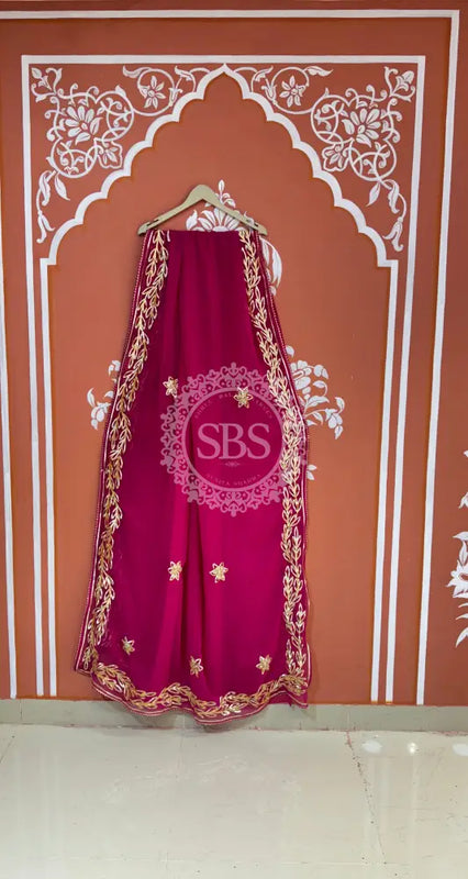 GOTA PATTI ROYAL GEORGETTE SAREE Pink / Free Size