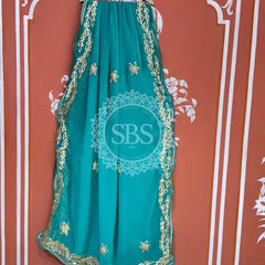 GOTA PATTI ROYAL GEORGETTE SAREE Sky Blue / Free Size