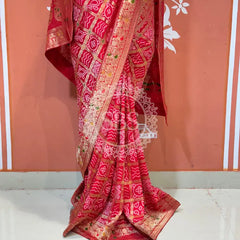 HO SILK GHATCHOLA SAREE Red / Free Size