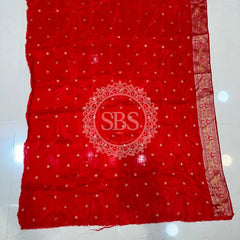 HO SILK GHATCHOLA SAREE Red / Free Size