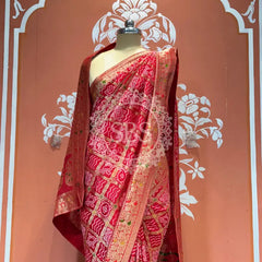 HO SILK GHATCHOLA SAREE Red / Free Size