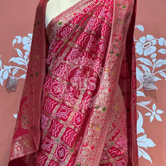 HO SILK GHATCHOLA SAREE Red / Free Size