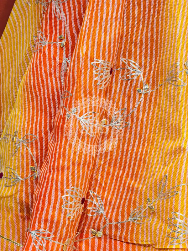 KACHI PATTI LEHERIYA KOTA DORIYA FLARED LEHENGA