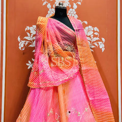 KACHI PATTI LEHERIYA KOTA DORIYA FLARED LEHENGA