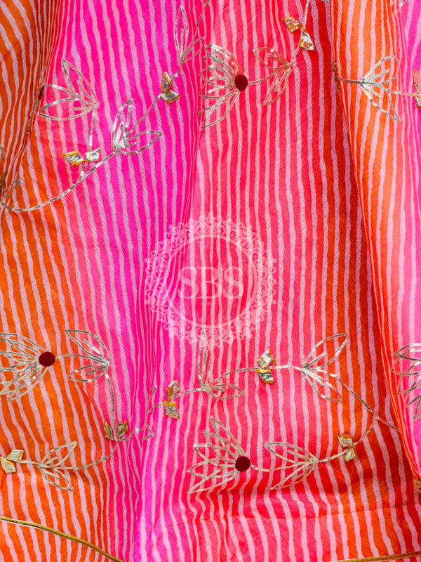 KACHI PATTI LEHERIYA KOTA DORIYA FLARED LEHENGA