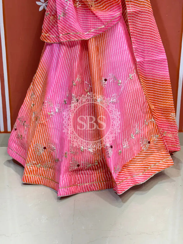 KACHI PATTI LEHERIYA KOTA DORIYA FLARED LEHENGA