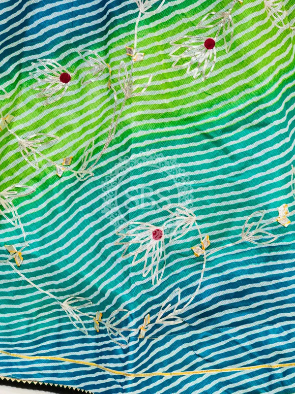 KACHI PATTI LEHERIYA KOTA DORIYA FLARED LEHENGA