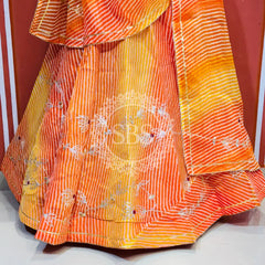 KACHI PATTI LEHERIYA KOTA DORIYA FLARED LEHENGA