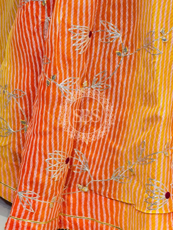 KACHI PATTI LEHERIYA KOTA DORIYA FLARED LEHENGA