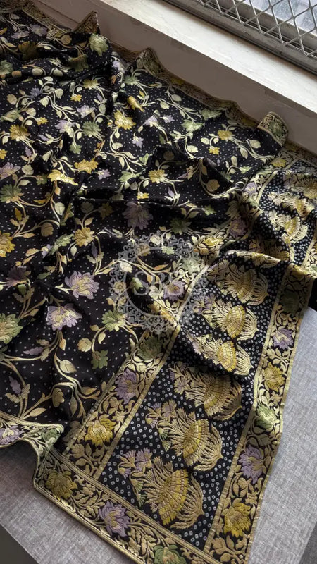 KHADDI GEORGETTE DUPATTA Black / Free Size