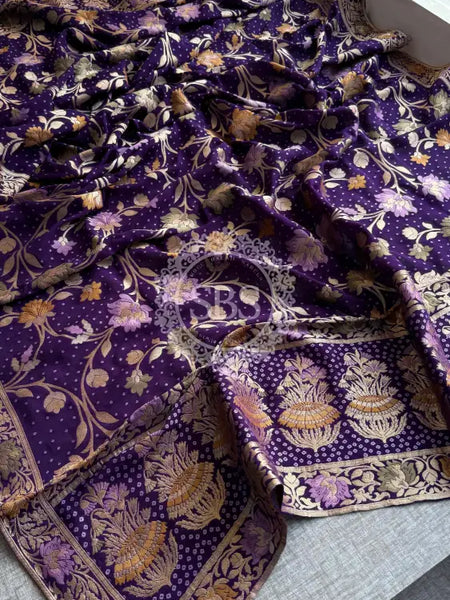 KHADDI GEORGETTE DUPATTA Purple / Free Size