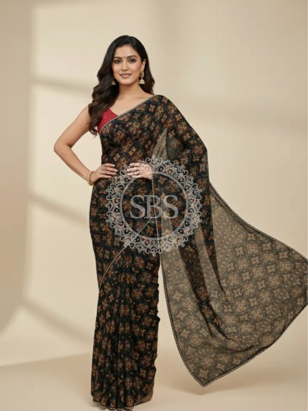 KOTA DORIYA AJRAK SAREE