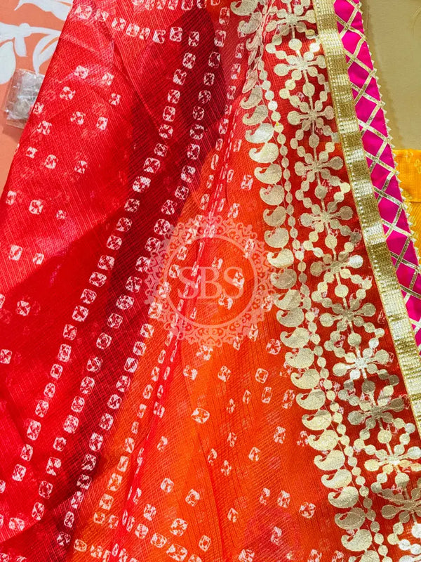 KOTA DORIYA BHANDEJ KACHI PATTI LEHENGA