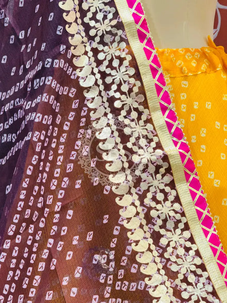 KOTA DORIYA BHANDEJ KACHI PATTI LEHENGA