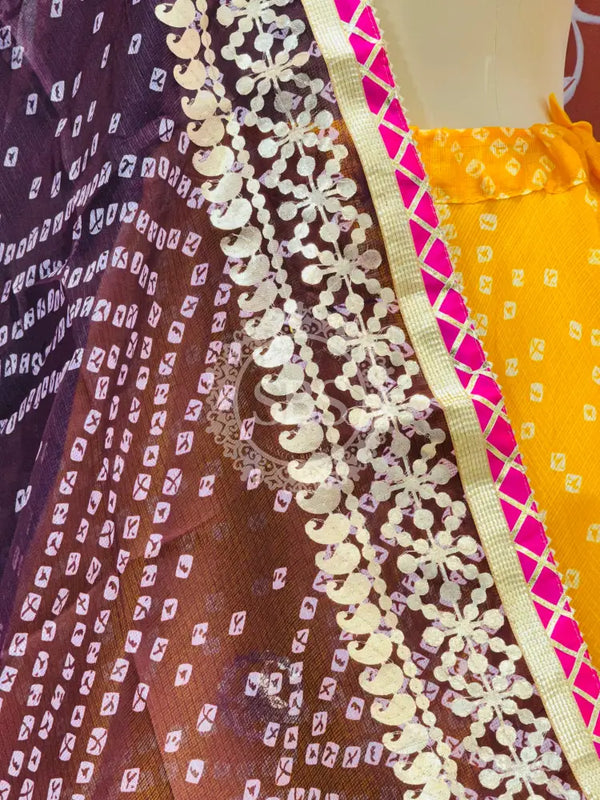 KOTA DORIYA BHANDEJ KACHI PATTI LEHENGA