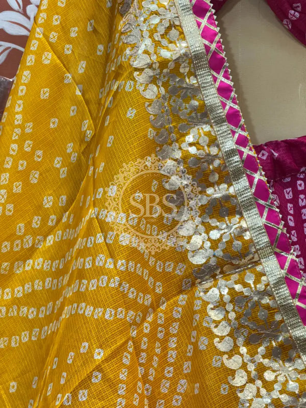 KOTA DORIYA BHANDEJ KACHI PATTI LEHENGA