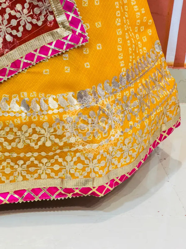 KOTA DORIYA BHANDEJ KACHI PATTI LEHENGA