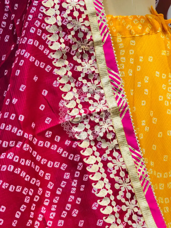 KOTA DORIYA BHANDEJ KACHI PATTI LEHENGA