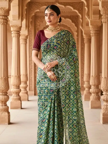 KOTA DORIYA ELEPHANT AJRAK SAREE