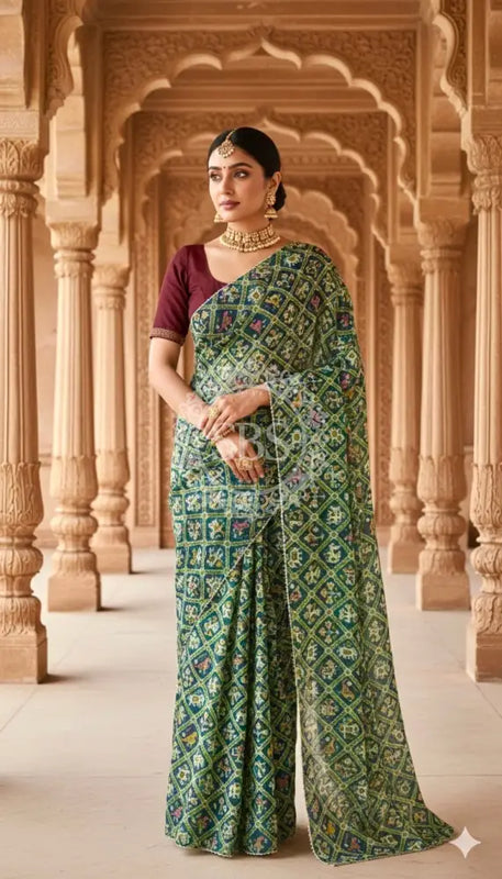 KOTA DORIYA ELEPHANT AJRAK SAREE